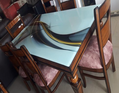Printed Dining Table — 66″ × 36″ (Design 2) at Sadashiv Furniture Mall, Patna