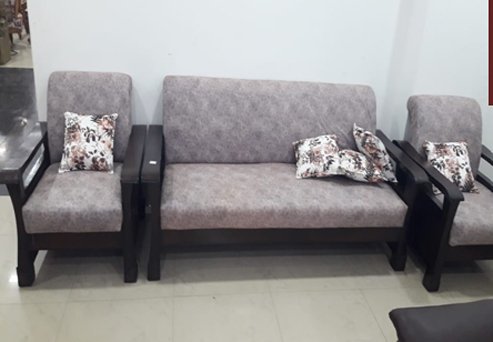 Wooden Sofa — 3+1+1 (Design 2) at Sadashiv Furniture Mall, Patna
