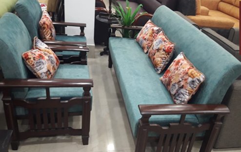 Wooden Sofa — 3+1+1 (Design 3) at Sadashiv Furniture Mall, Patna