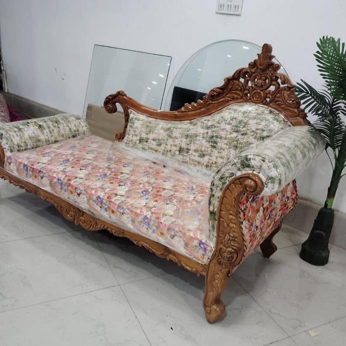 Carved Wooden Diwan — Furniture Mall, R.P.S. More, Bailey Road, Patna