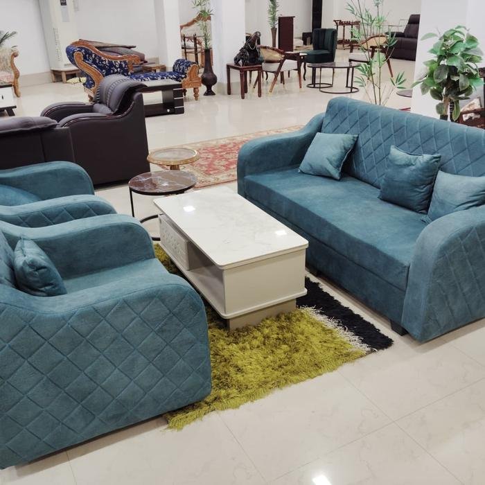 Fabric Sofa Set — Teal — Furniture Mall, R.P.S. More, Bailey Road, Patna