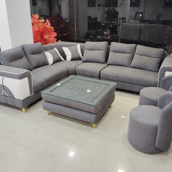 L-Shaped Sectional — Grey — Furniture Mall, R.P.S. More, Bailey Road, Patna