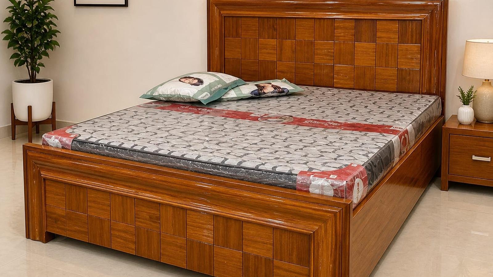 Bedroom furniture on display at Furniture Mall, Patna